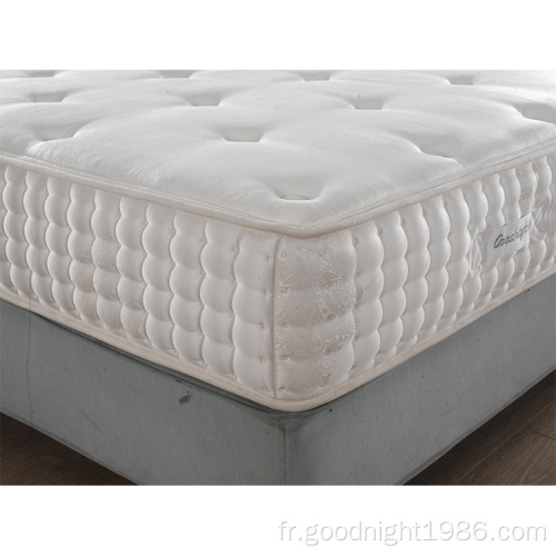 Fabricants de matelas à ressorts ensachés en mousse naturelle non toxique organique adaptée aux besoins du client de la taille de la reine